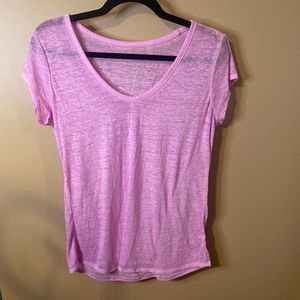 VGUC Athleta Pink Workout Short Sleeve See Through Shirt Size Small